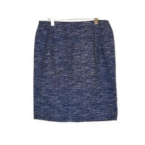 Tommy Hilfiger Navy Blue Tweed Pencil Skirt (14)